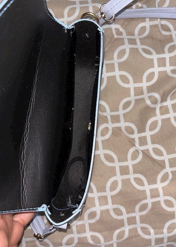 Mavi Deri Kadın Çanta Tokalı - Görsel 4