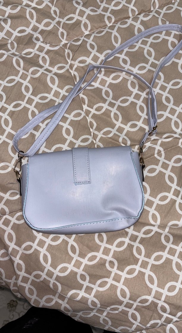 Mavi Deri Kadın Çanta Tokalı - Görsel 2