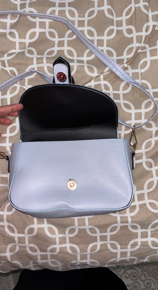 Mavi Deri Kadın Çanta Tokalı - Görsel 3