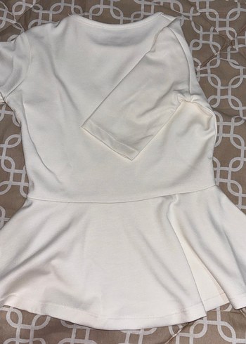 Kız Çocuk Beyaz Uzun Kollu Pamuklu Tişört - Görsel 4