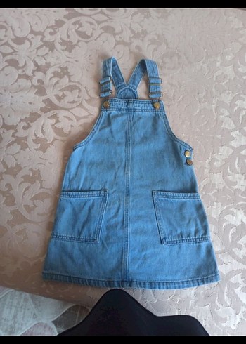Mavi Kız Denim Askılı Elbise
