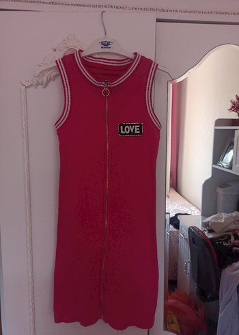 9 Yaş Beden Kız Çocuk Pembe Fermuarlı Streetwear Yelek