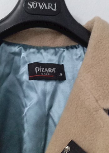 Düğmeli Bej Mini Ekose Kadın Kaban - Görsel 2