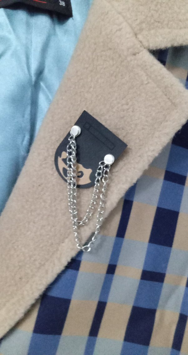 Düğmeli Bej Mini Ekose Kadın Kaban - Görsel 3