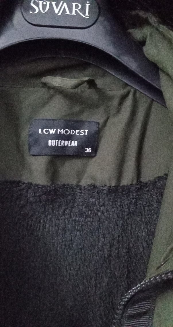 Kadın Haki Midi Kürklü Street Wear Mont - Görsel 2