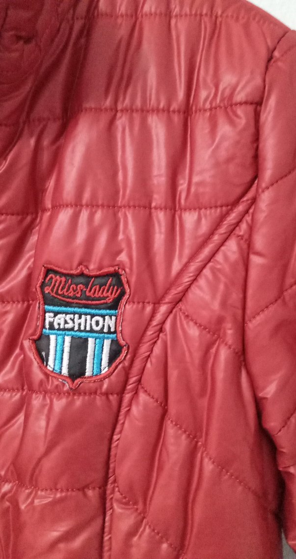 Kırmızı Kadın Kısa Mont Fermuarlı - Görsel 2