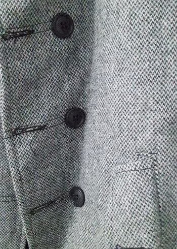 Gri Yünlü Düğmeli Erkek Ceket - Görsel 2