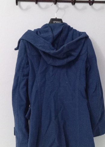 Düğmeli Lacivert Midi Kadın Kaban - Görsel 4