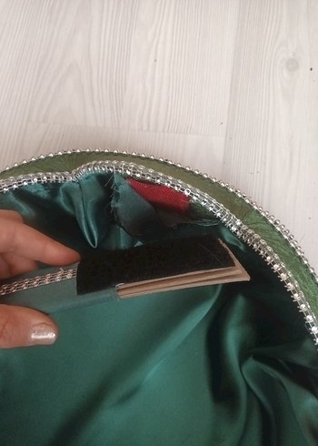 Yeşil Parlak Saten Sepet - Görsel 7