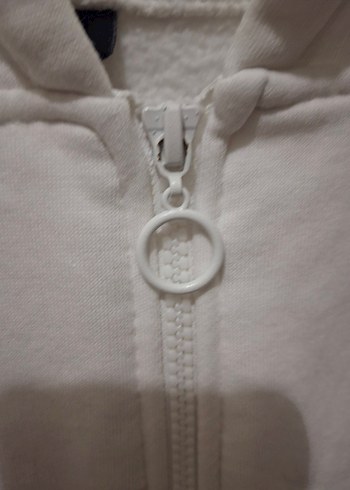 s Beden beyaz Renk Krem Fermuarlı Oversize Kadın Sweatshirt
