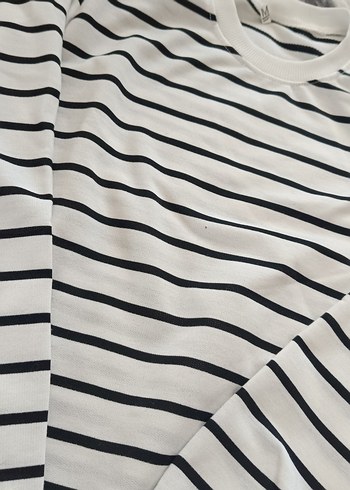 Kadın Beyaz Siyah Çizgili sweatshirt