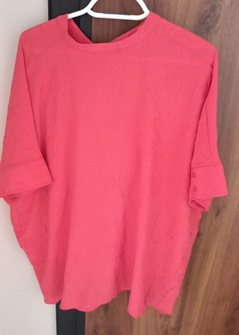 diğer Beden Pembe V Yaka Keten Gömlek L xL