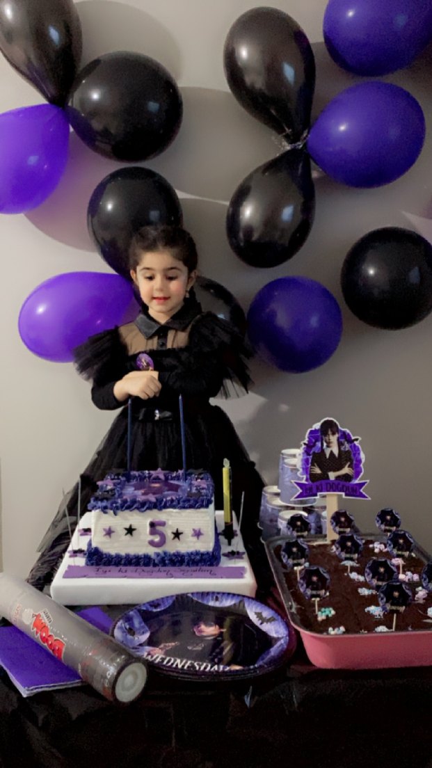 Kız Çocuk Siyah Gotik Fırfırlı Elbise - Görsel 3