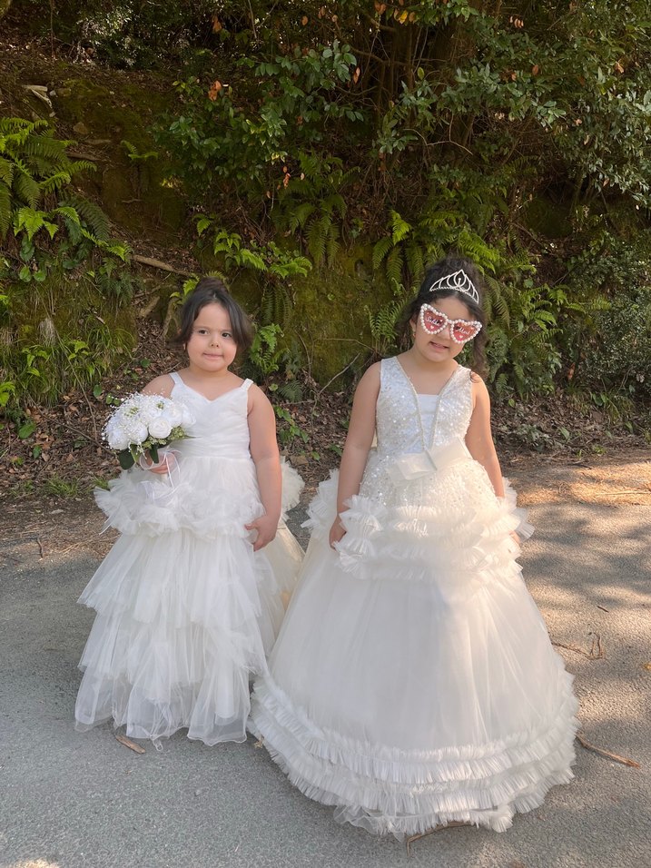 Beyaz Payetli Kız Çocuk Abiye Elbise - Görsel 2