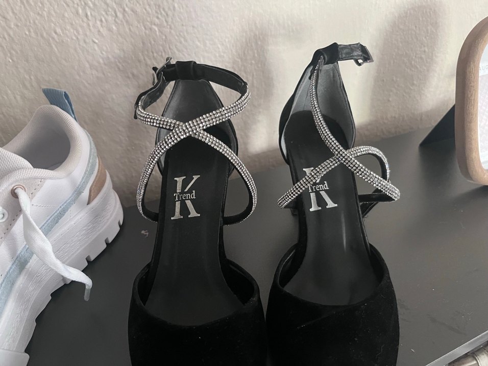 Siyah Topuklu Kadın Gece Ayakkabısı - Görsel 2