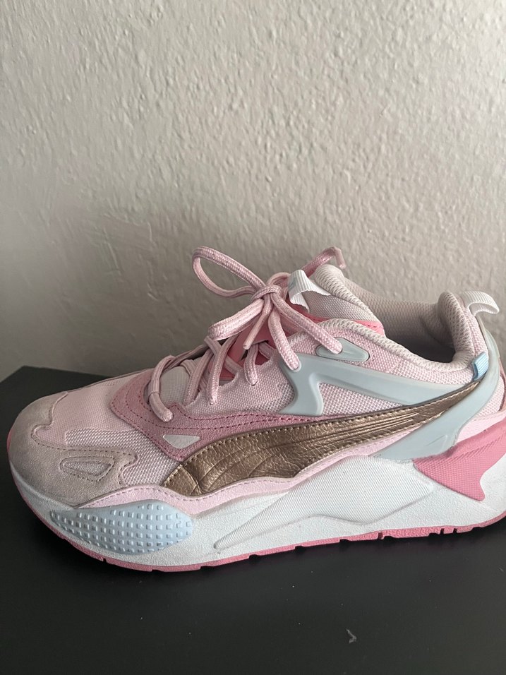 Pembe Kadın Spor Ayakkabı Cırt Cırtlı Topuklu - Görsel 3