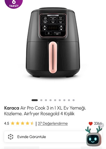 Karaca Air Pro Cook 3'ü 1 Arada XL Airfryer