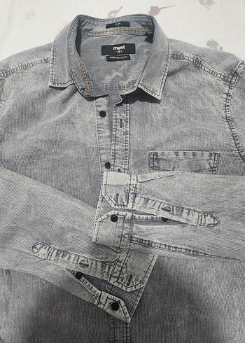 Mavi Gri Denim Erkek Gömlek - Görsel 2
