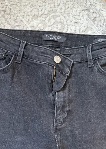 Dantelli Siyah Kadın Kot Pantolon - Görsel 2