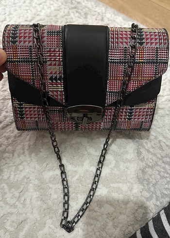 Kadın Çok Renkli Tokalı Omuz Çantası - Görsel 2