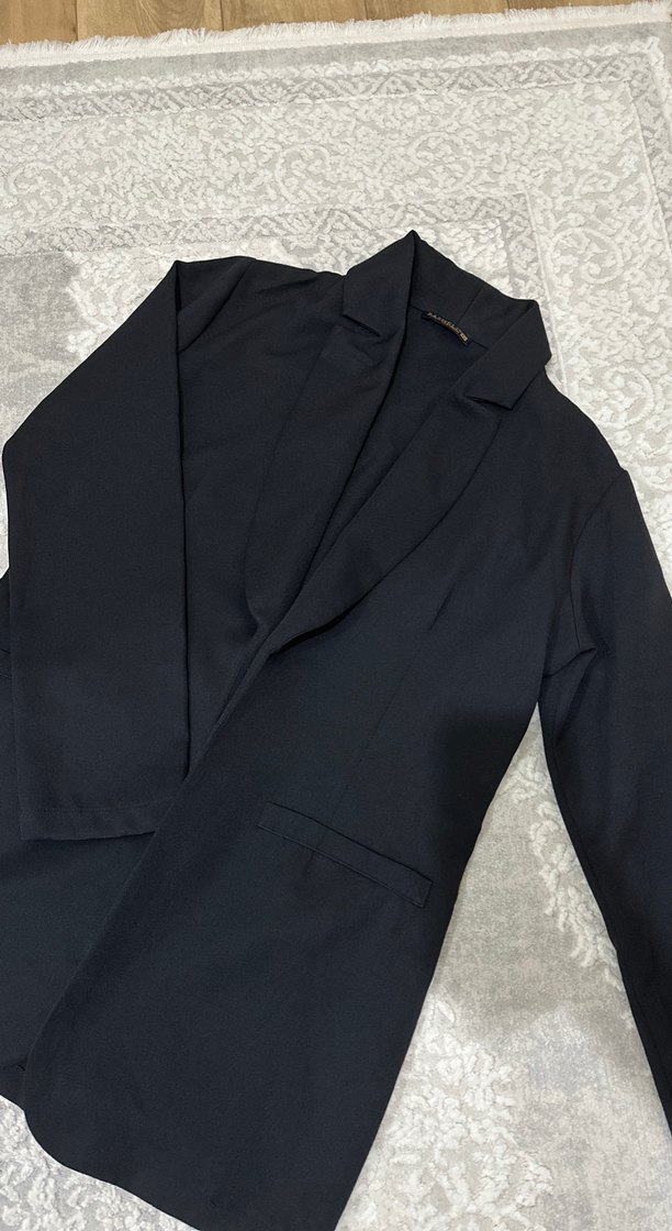 Siyah Kadın Midi Blazer Ceket - Görsel 3