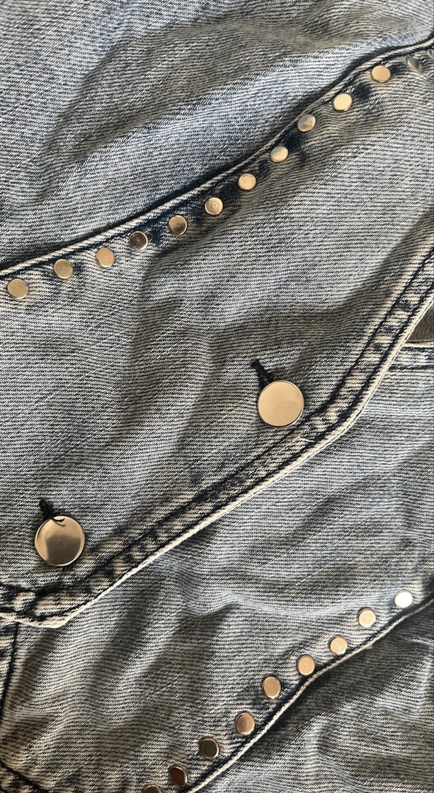 Mavi denim kadın yelek - Görsel 3