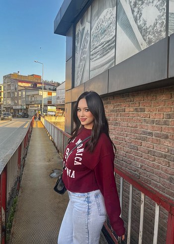 Stradi sweatshirt bordo - Görsel 2