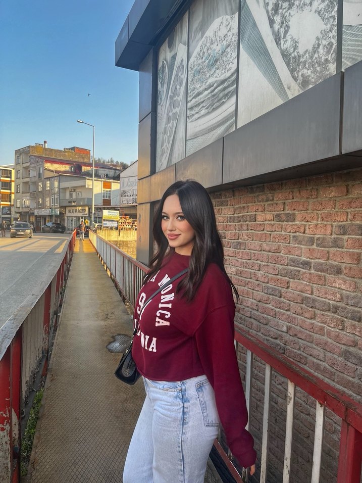 Stradi sweatshirt bordo - Görsel 2