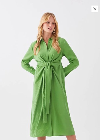 Uzun bağlamalı elbise - Görsel 3