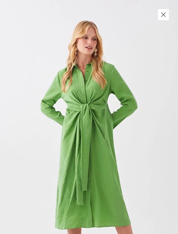 Uzun bağlamalı elbise - Görsel 3