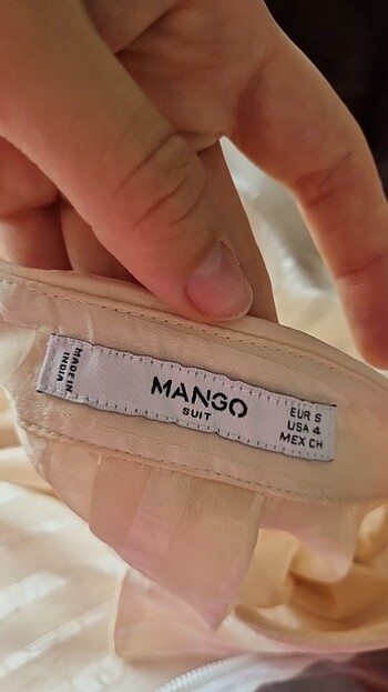 s Beden Mango transparan gömlek