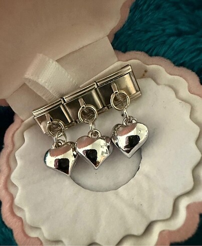 charm silver balon kalp