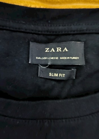 Zara Siyah Uzun Kollu Klasik Tişört