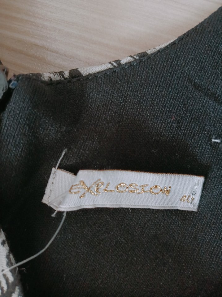 V Yaka Desenli Gri Midi Bohem Elbise - Görsel 4