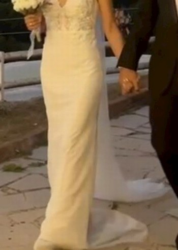 İnce Askılı Beyaz Gelinlik - Görsel 2