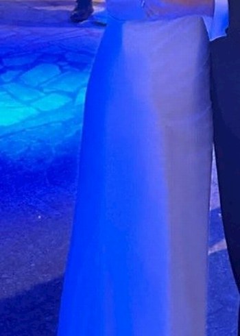 İnce Askılı Beyaz Gelinlik - Görsel 5