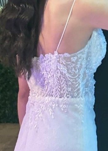 İnce Askılı Beyaz Gelinlik - Görsel 6