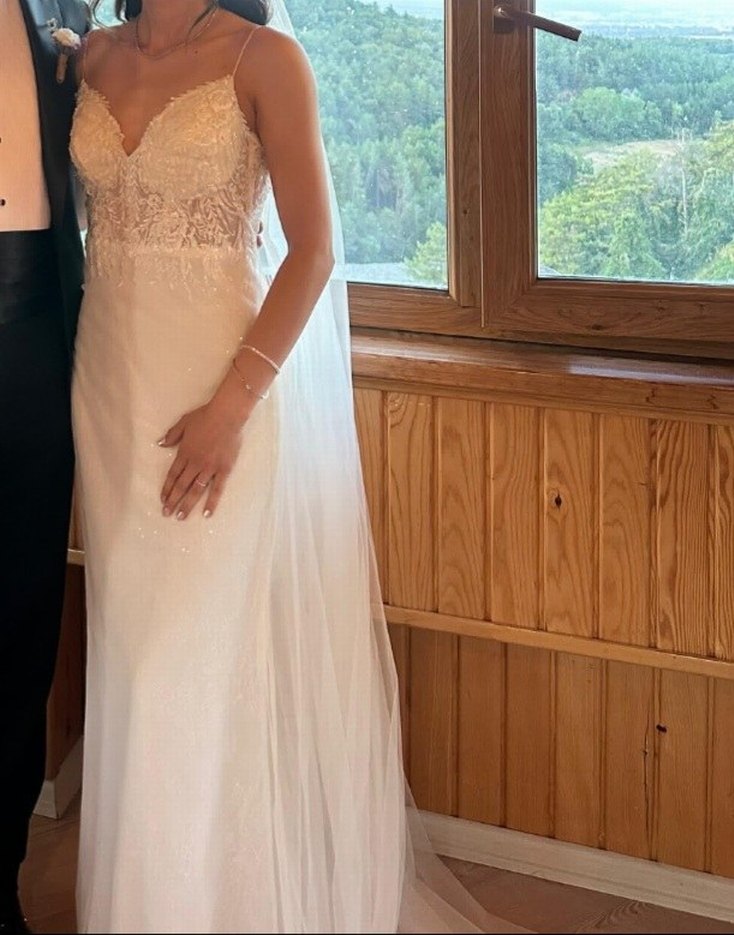 İnce Askılı Beyaz Gelinlik - Görsel 3