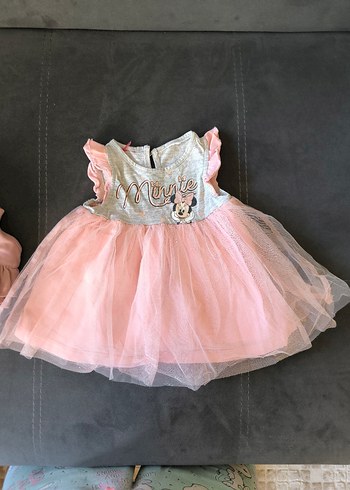 LC Waikiki Pembe Kız Çocuk Minnie Baskılı Tül Elbise