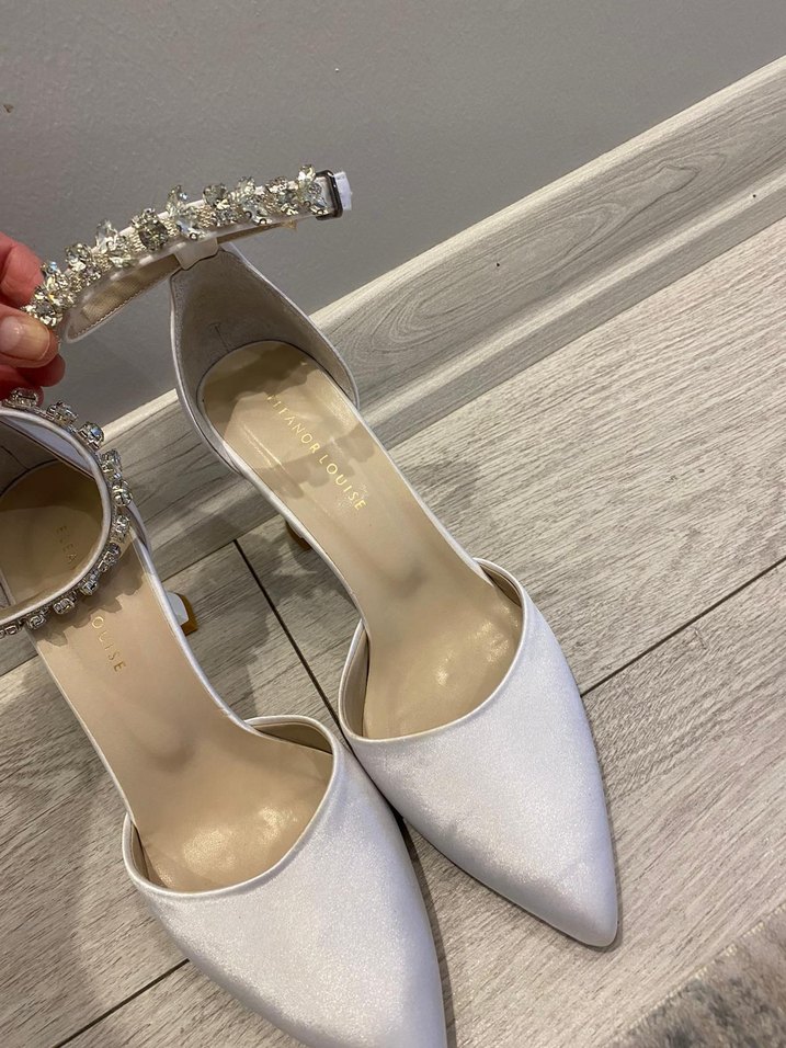 Beyaz Simli Stiletto Kadın Gelin Abiye Ayakkabı - Görsel 2