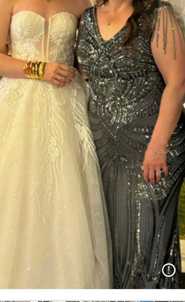 boncuk askılı dantel detaylı A Kesim Uzun Gelinlik - Görsel 5