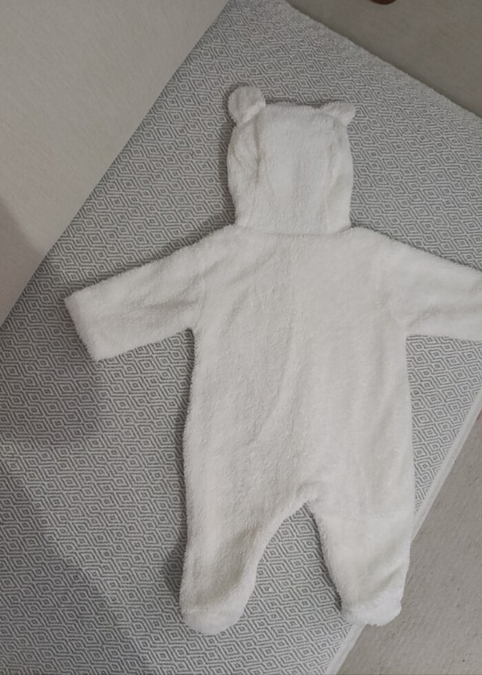Peluş tulum mont yenidoğan kız bebek ayıcıklı - Görsel 2