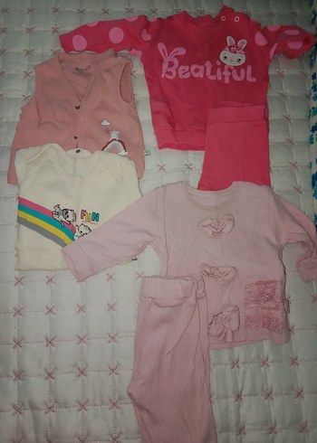 Pembe Nakışlı Uzun Kollu Bebek Kıyafet Seti - Görsel 2