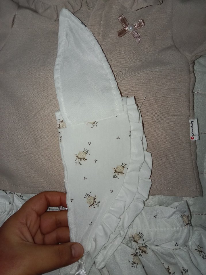 Nakışlı Beyaz Bohem Tarzı tavşan Kıyafeti 6-9 - Görsel 2