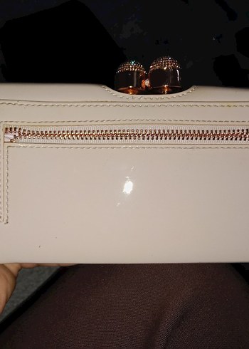 pudra Pembe Parlak Kadın Portföy Çanta cüzdan - Görsel 2