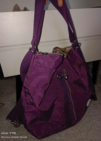 Mor Kadın Çapraz Çanta Fermuarlı - Görsel 3