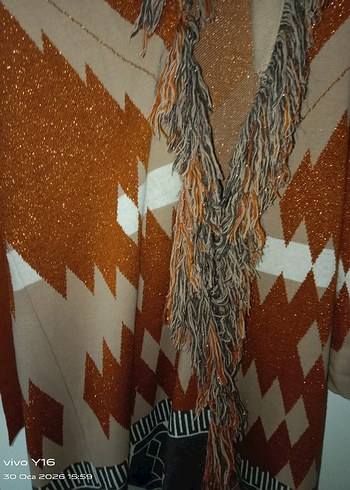 Uzun Örgü Bohem Kadın Hırka - Görsel 3