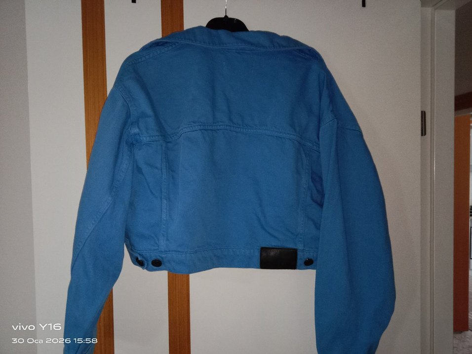 Mavi Düğmeli Kadın Denim Ceket - Görsel 2