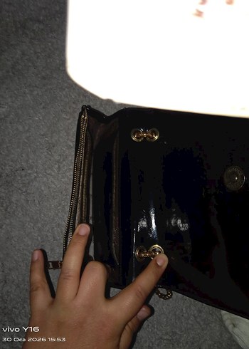 Siyah Yılan Desenli Deri Kadın Çanta - Görsel 3