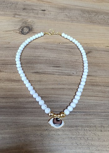 Uzun Beyaz Boncuklu Bohem Kolye ve Bileklik Seti - Görsel 11